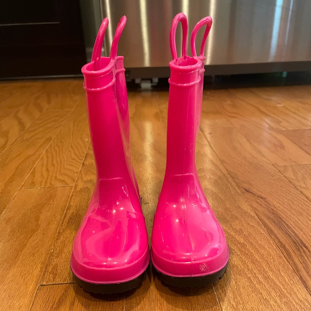 Toddler girls size 6 pink rain boots